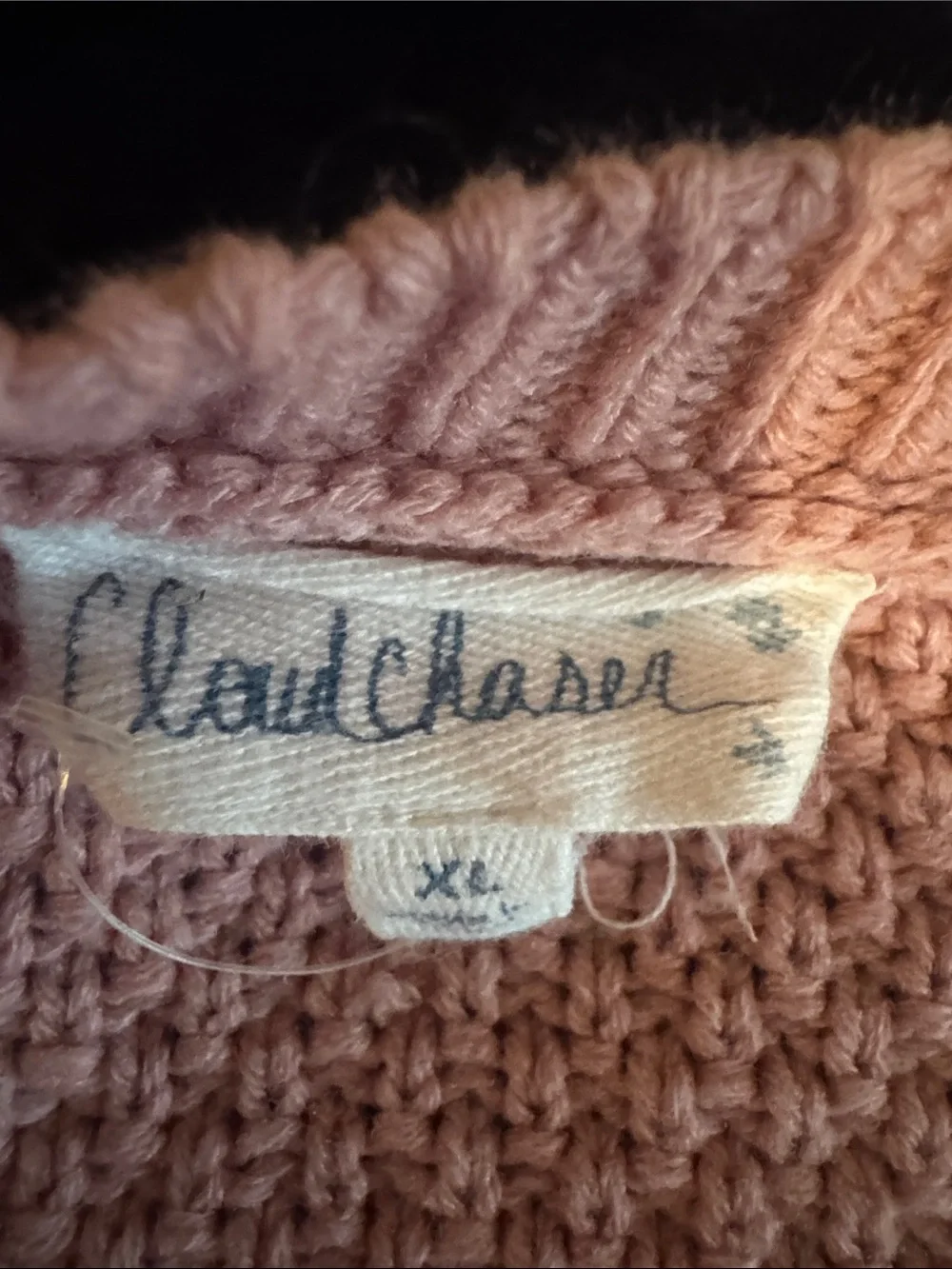 Cloud Chaser Lace-Front Crewneck Sweater in Dusty Rose pink roses